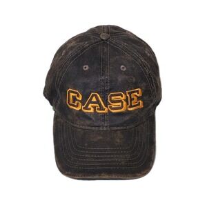 Case Embroidered Strap Back  2009, BRN Faux Worn Leather, Adj Baseball Hat x 24